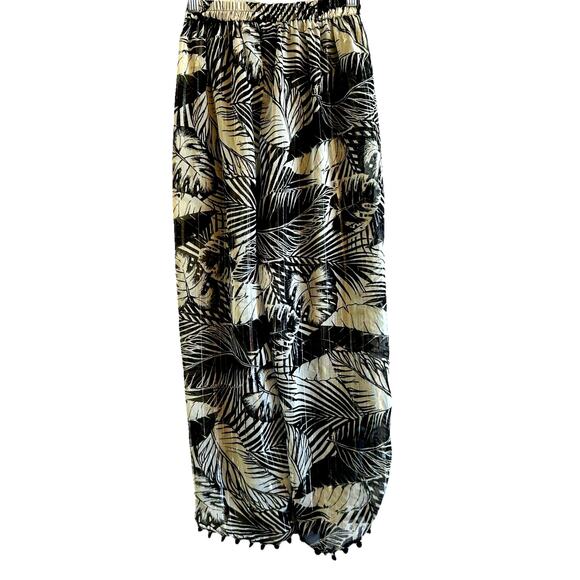 sheer Beach Pants Cover Up Black Metallic Tassels BOHO Fairy Sheer Whimsigoth - Picture 15 of 16